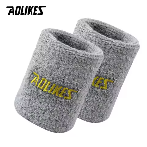 AOLIKES Wrist Sweatband Tennis Sport Wristband Volleyball Gym Wrist Brace Support Sweat Band Towel B