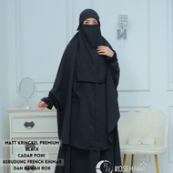 setelan syar'i hitam putih French Khimar setelan umroh haji Malaika