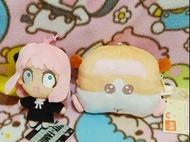 10cm 日本景品 Furyu spy x family 間諜過家家間諜家家酒 Anya 安妮亞驚嚇樣細毛公仔吊飾+sanrio 橙黃色pui pui molcar 天笠鼠天竺鼠車車厚料散紙包散紙子散