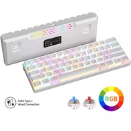 ZIFRIEND ZA616 61Keys Wired Keyboard Hot-Swappable RGB Pudding Keycaps Mechanical Keyboard