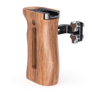 SMALLRIG Side Wooden Handle Grip for DSLR Camera Cage w/Cold Shoe Mount, Threaded Holes, Direction C