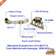 JKVK RACING Downpipe With SS304 Equal Length Turbo Exhause Manifold for Mit subi shi Evolution Evo 1
