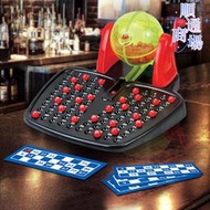 Bingo賓果機90碼賓果球帶滾筒籠子10片賓果卡賓果遊戲桌面搖獎機