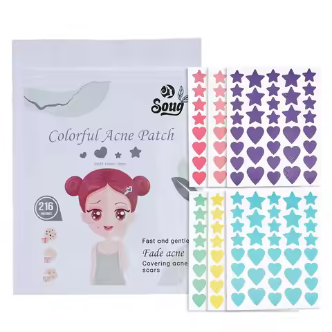 216PCS Cute Colorful Star Pimple Patches Acne Cover Face Spot Pimple Patch Colorful Invisible Acne R