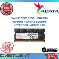Adata Value DDR5 32GB 16GB 8GB 5600MHZ 4800MHZ PC5600 PC4800 Sodimm Notebook Laptop Ram