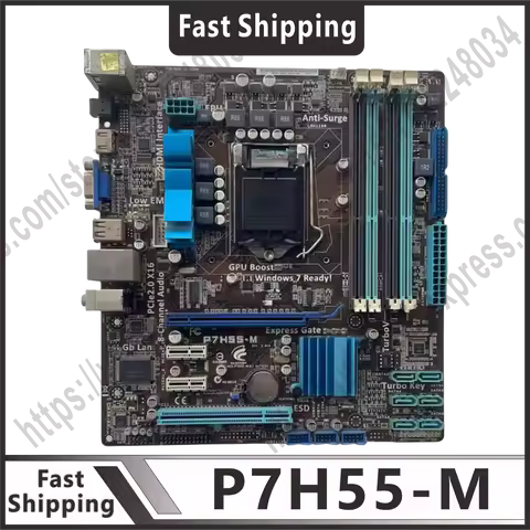 100% tested P7H55-M motherboard LGA 1156 DDR3 16GB suitable for H55 P7H55 desktop motherboard SATA I