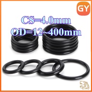 CS4.0mm OD12-400mm Rubber Ring Black NBR Sealing O Ring O-Ring Seal Gaskets Black [GYYY-ML]