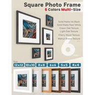 1/2/3pcs Square Wood Grain Photo Frame For Wall (4x4/5x5/6x6/8x8/10x10/12x12/16x16 Inch), Multi-Size