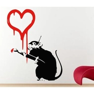 Banksy Love Mouse Graffiti Wall Stickers - Home Decoration Wall Stickers - Banksy Mouse Graffiti Wal