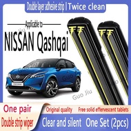 Suitable for Nissan Qashqai Double Layer Rubber Strip Wiper Qashqai Double Rubber Strip Wiper Front Windshield Wiper Set (2 Pieces) Nissan Qashqai Car Front Wiper Rear Wiper