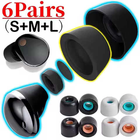 6-1Pairs Memory Foam Tip for Sony WF-1000XM4 WF-1000XM3 Replacement Wireless Earphones S/M/L Anti-Sl