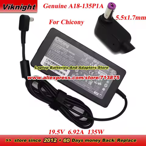 Genuine A18-135P1A A16-135PIB for Chicony 135W Charger 19.5V 6.92A AC Adapter for Acer NITRO 5 AN515