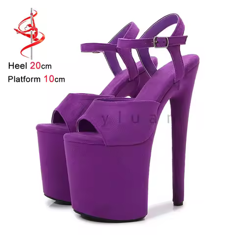 20CM Super High Heels Suede Platform Sandals For Women 2026 New Summer Nightclub Model Runway Sandal