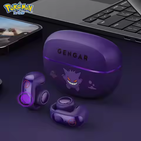 Gengar Pokemon Bluetooth Headset Ear Clip Hifi Stereo Wireless Sport Earbuds High Endurance Anime Th