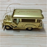 toy car□8 inch Miniature Philippine Jeepney Die-cast Metal Pull Back Action - Gold Edition