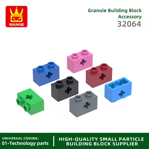 Wange 100Pcs/lot 32064 1x2 Cross Hole Builing Blocks Moc Accessories Compatible with Brick DIY Child