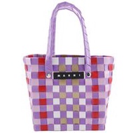 二手MARNI Flower Cafe 野餐包，微型籃子，聚丙烯，紫色，開口，女士。