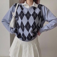 baby blue argyle sweater