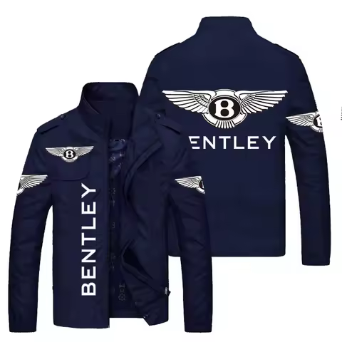New Men's Fashionable Stand-up Collar Printed Coat Zipper Jacket For New Bentley Flying Spur Contine