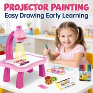 Toy Educational Art Drawing Pad for Kids, LED Painting Projector Board Table Desk