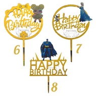 Topper HBD Font 6 7 8 acrylic acrylic cake skewer decoration Happy Birthday LOL Elsa frozen Batman