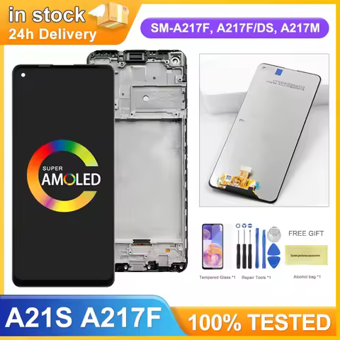 6.5"A21S Display Screen With Frame for pantalla Samsung Galaxy A21S A217F LCD Display Touch Screen D