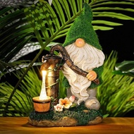 Solar light Resin Crafts Garden Decoration Outdoor Flocked Dwarf Dwarf Statue Decoration Lawn Light