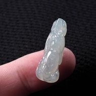 冰種翡翠關聖帝君關公項鍊 | 天然緬甸玉翡翠A貨 | 送禮