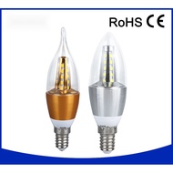 LED Candle Bulb E14 Pointed Tail Pull Bulb Small Screw E12 Pull Tail Bulb 5W7W Tricolor Dimming Poin