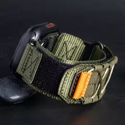 Tactical Nylon Strap for Apple Watch Ultra 2 49mm Rugged Sport Band for iWatch Series 10 9 8 7 6 SE