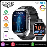 LIGE AMOLED Smart Watch ET585 Men ECG Blood Compositoin Health Monitoring Bluetooth Call Women Sport