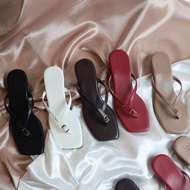 YOURSHOES Z22 (For Chubby Feet) Long Feet +1 Size*)/1 Inch High Heels Flip-Flops Soft Leather Shoes