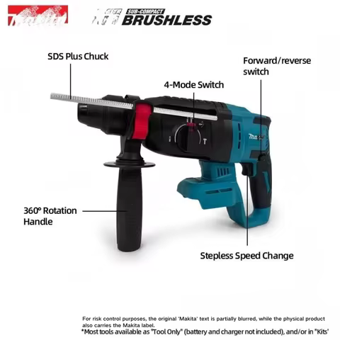 Makita Battery 18V High Capacity For DHR242 Professional Rotary Hammer SDS Plus 24mm 3-Mode Concrete