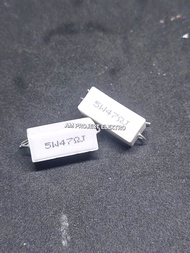 ( 2 Pcs) Resistor 5w 47Ohm Resistor 5 watt 47 Ohm 5W47R Kaki tembaga