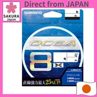 Shimano (SHIMANO) Ocea 8 Fishing Line 400 m, Size 3.0 (Size 3), 5-Color, LD-A81S