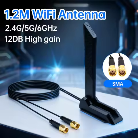 WiFi 6E External WiFi Antenna 2.4G/5G/6G Magnetic Adjustable 12DBi High gain Signal Receiver