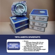 NKN Laher Bearing 6005 2RS (Rubber Cap) UK 25x47x12mm