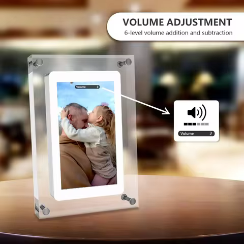 Cut Gift Acrylic Digital Photo Frame Video Frame 5 Inch IPS Screen 1000mAh Battery 4G Memory Support