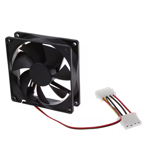 ABBZ-2X DC 12V 4 Pin Black Plastic PC Cooling Fan 90Mm X 90Mm X 25Mm