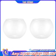 In stock-2X Round Sphere Vase in Transparent Glass Fish Tank