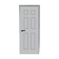 ANYHOME ประตูภายใน UPVC 6 ฟักHN6 80X200 เทาเจาะ