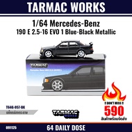 TARMAC WORKS : 1/64 Mercedes-Benz 190E 2.5-16 EVO 1 Blue-Black Metallic-GLOBAL64/T64G-057-BK