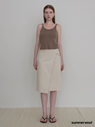 SUMMERWOOL – Gweny  Skirt: Ivory Midi Wrapped Skirt กระโปรงwrap สี ivory