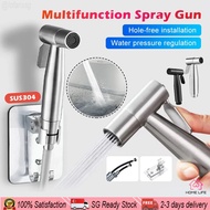 【✅SG Ready Stock】Stainless Steel Bidet Spray Set - Bathroom Shower Toilet Water Sprayer Gun Head 1.5M Hose Kit Hanging