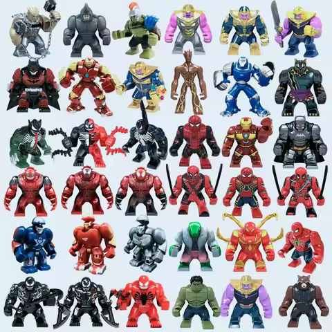 Mini Building Blocks X654 Figures Big Goblin Spiderman Iron Man Venom Captain Hawk Deadpool Armor Ch
