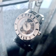 「已售」專櫃名牌 Christian DIOR CHRISTAL 鑽圈 鑽面 機械自動女錶 原廠機械機心 原裝超美雙排鑽圈 原裝鑽面盤 奢華滿鑽女士腕錶