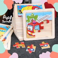 KAYU Mini Wooden Puzzle / Wooden Puzzle / Educational Toys / 9 Pieces Children's Jigsaw Puzzle - Fra