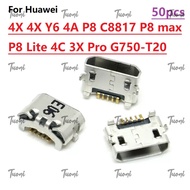 10-100pcs Micro USB 5pin Charging Port Dock Connector Socket For Huawei 4X 4X Y6 4A P8 C8817 P8 max 