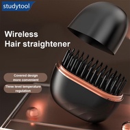 STUDYTOOL Mini Portable Wireless Straight Hair Comb Rechargeable Temperature Adjustable Dual-purpose