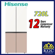 (Free Shipping) Hisense 720L 4 Door Fridge Inverter Refrigerator RQ768N4AW-KU